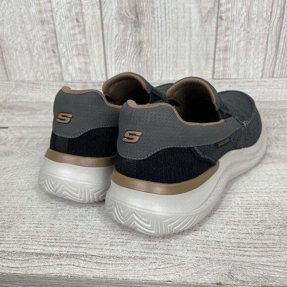 Skechers Hasting Marco Men Size 11.5 Gray Black Slip On Memory Foam Shoe 205367 main image 8